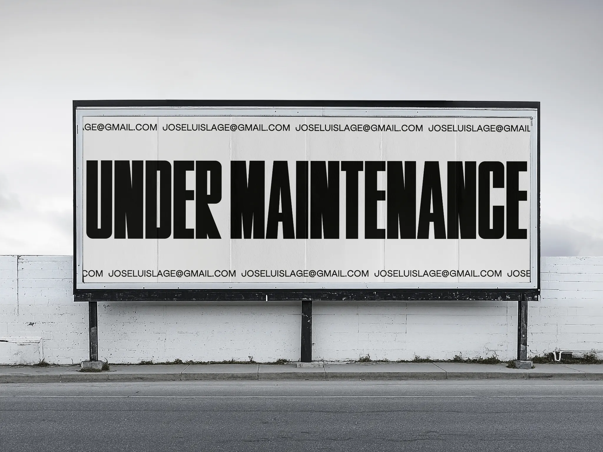 Full page image for jose lage portfolio under maintenance notice